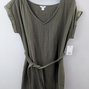 Sonoma Olive Knit Dress with Tie